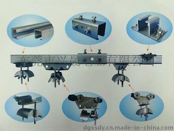 供应不锈钢天车行车C型轨移动供电系统配件产品 滑轨 滑轮 吊码 接头